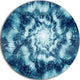 Blue Snowy Fractal Flower Design, Floral Disc Metal Wall Art, 23"