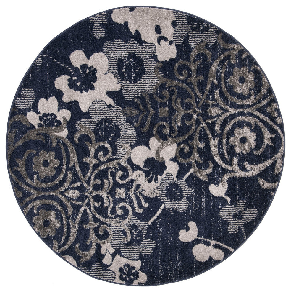 Safavieh Adirondack Adr114N Moroccan Rug, Navy/Silver, 3'0"x5'0"