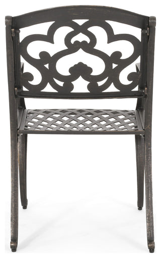 GDF Studio Ariel Outdoor 7 Pc Cast Aluminum Dining Set with Extension Leaf