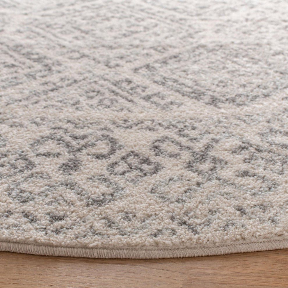 Safavieh Tulum Tul264A Vintage and Distressed Rug, Ivory and Gray, 8'0"x8'0" Square