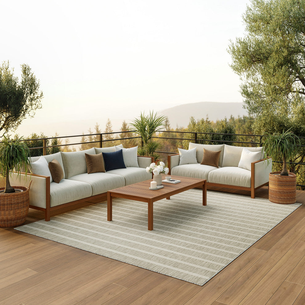 Nourison Positano 8' x 10' Grey Ivory Modern Rug