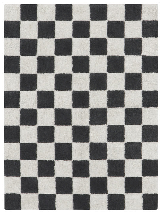 Washable Rug Kitchen Tiles Dark Grey, 4' 7" X 6' 7"