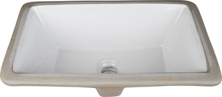 White 16" Rectangle Undermount Porcelain Bowl