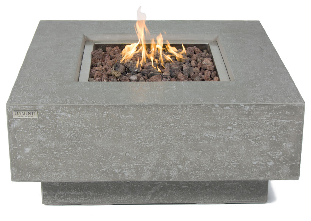 Manhattan 36" Concrete Fire Table (Natural Gas) / Light Grey