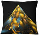Fractal Golden Blue Structure Contemporary Throw Pillow, 18"x18"