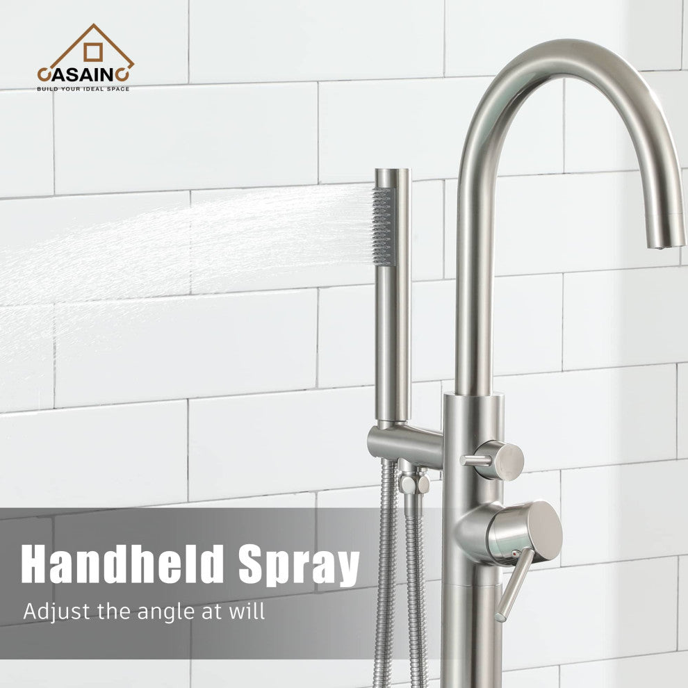 Freestanding Bathtub Faucet Hand Shower Claw Foot Claw Foot Single-Handle