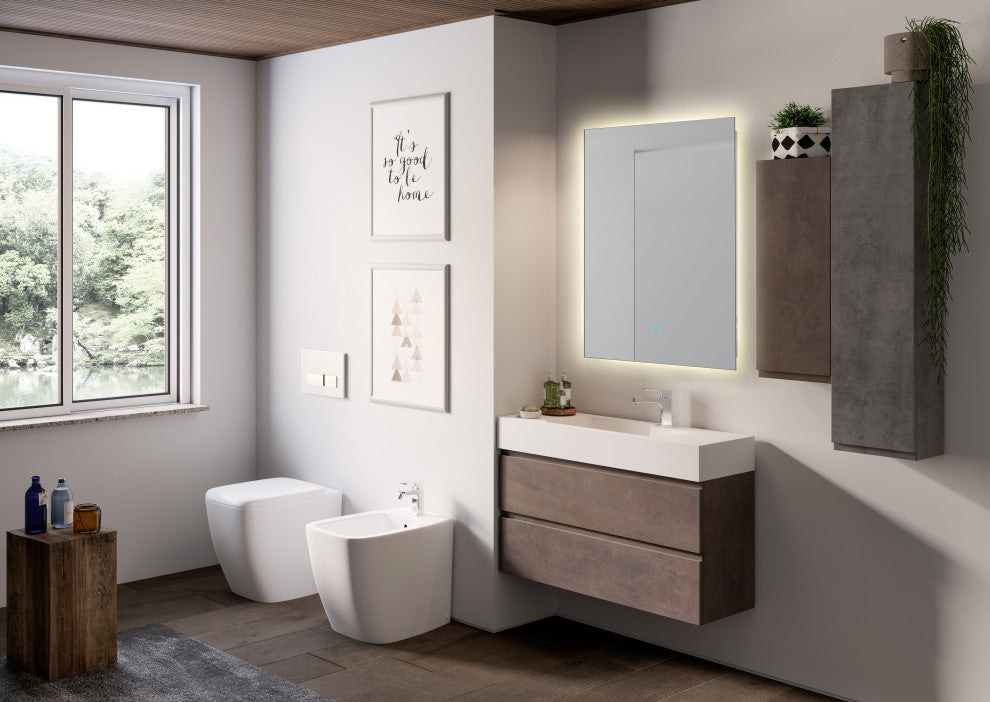 Anzzi Stellar 36" X 28" Frameless Led Bathroom Mirror With Bluetooth