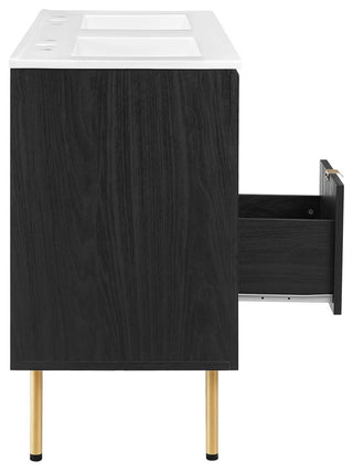 Chaucer 48" Double Sink Bathroom Vanity - Black White