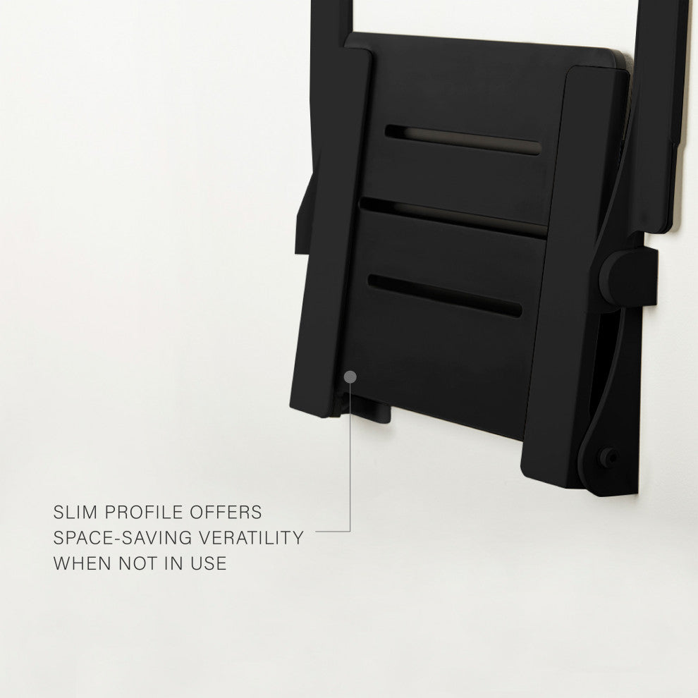 Seachrome Silhouette Comfort Shower Seats with Arms, Matt Black Seat