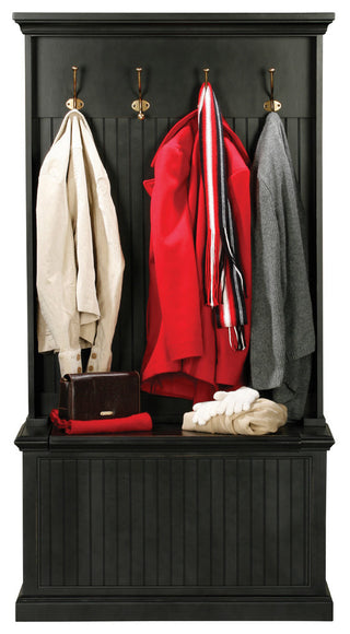 Coastal Hall Tree with Storage Bench, Havana Gold, With Hall Tree Top