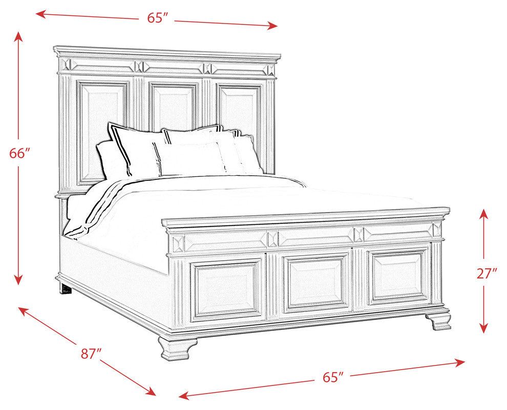 Picket House Furnishings Trent Queen Panel Bed in Antique Black
