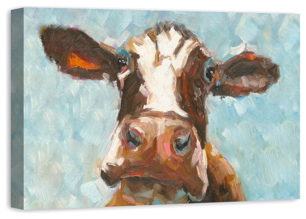 Curious Cow 1 Canvas Wall Art, 20"x30", Unframed