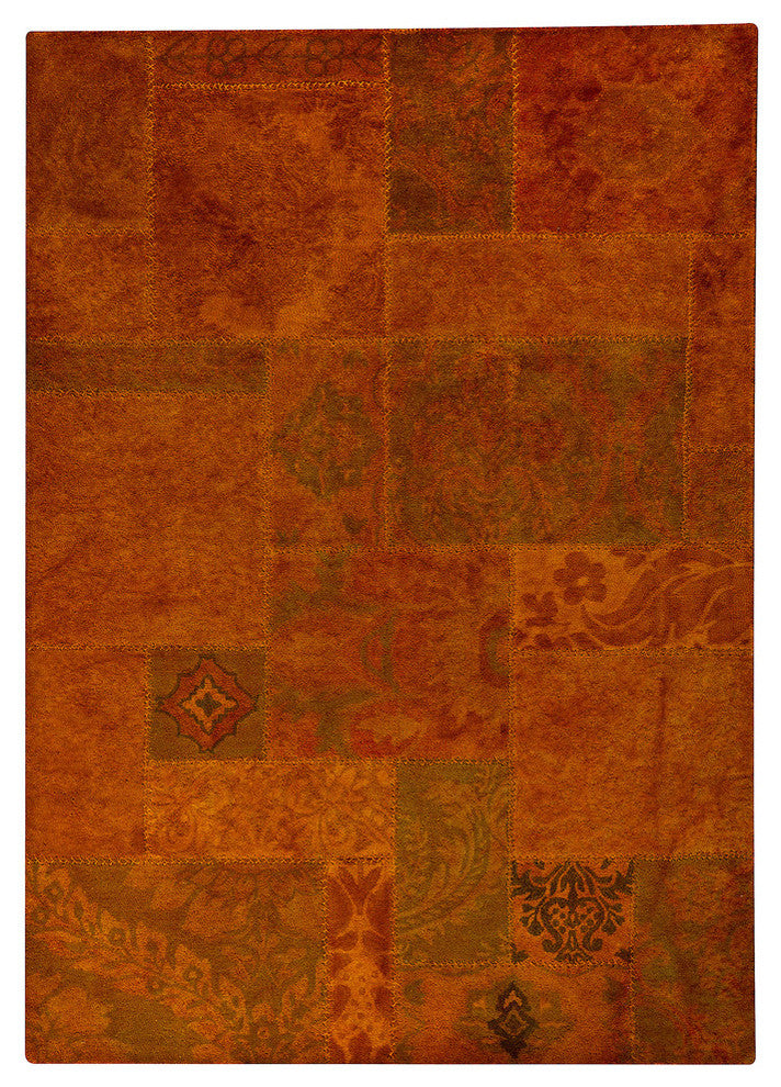 Hand Tufted Orange Wool Area Rug