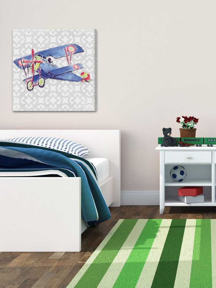 Marmont Hill, "Watercolor Biplane" by Reesa Qualia on Wrapped Canvas, 32x32