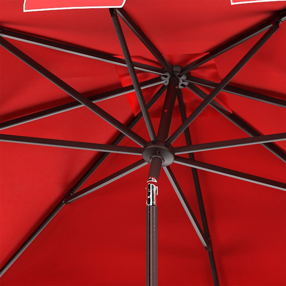 Safavieh Zimmerman 7.5' Square Market Umbrella, Red / White