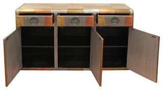 Mar Vista 3-Drawer 3-Door Sideboard with Copper Metal Cladding