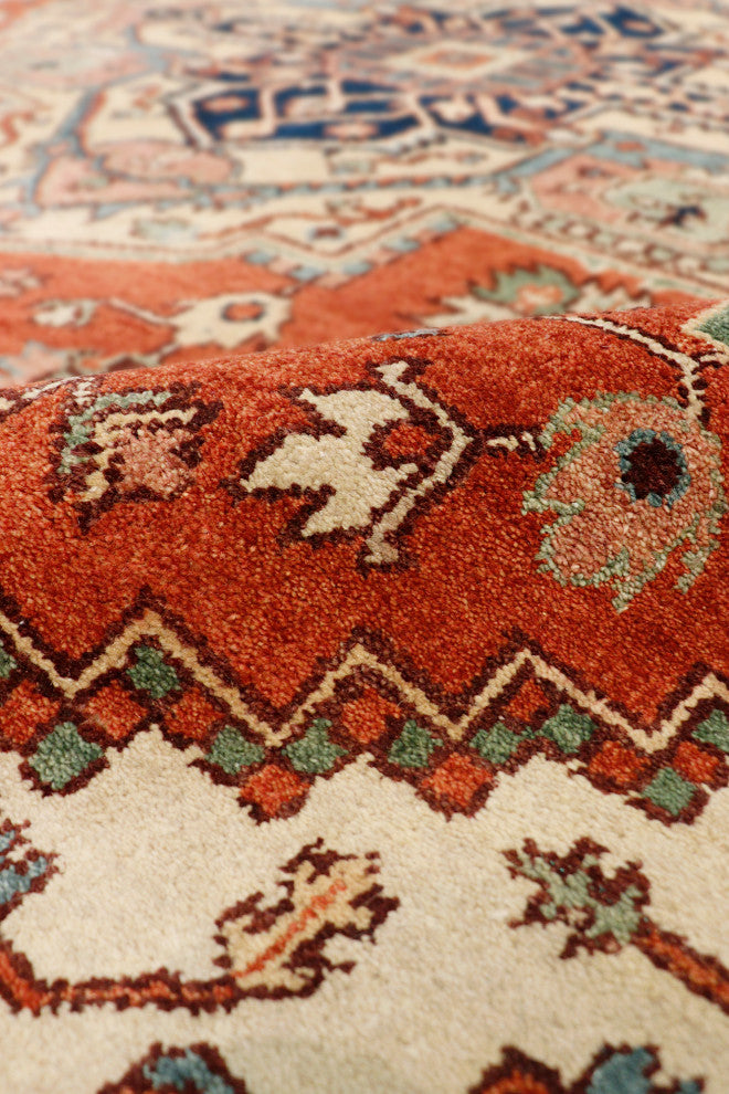 Pasargad Home Serapi Collection Hand-Knotted Rust Wool Area Rug, 2'x3'