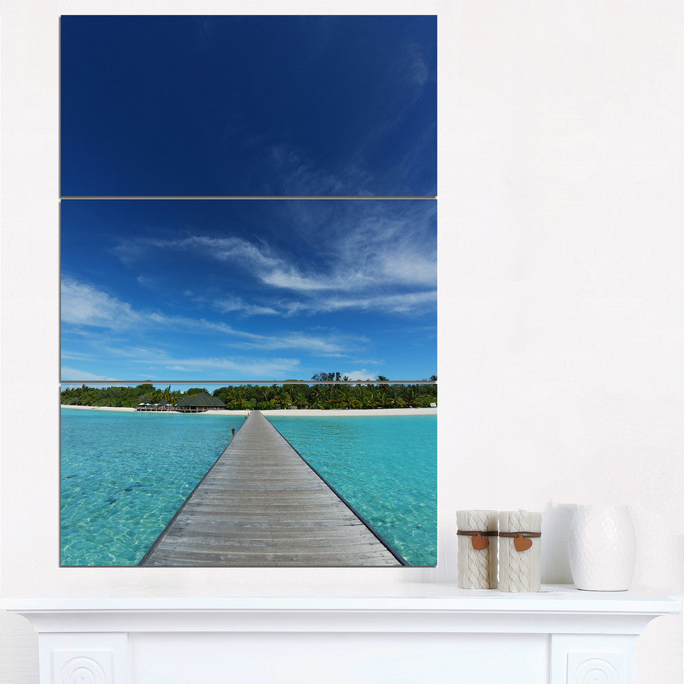 "Infinite Sea Pier" Photo Metal Wall Art, 3 Panels, 28"x36"