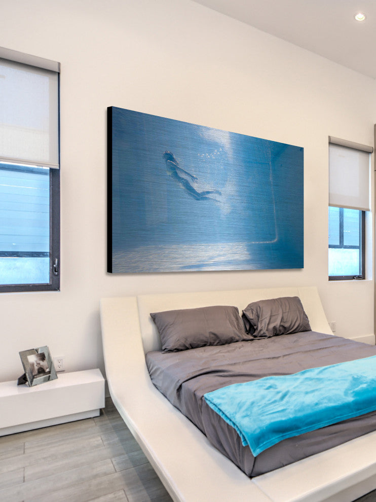 "Through the Blue" Painting Print on Brushed Aluminum, 60"x40"