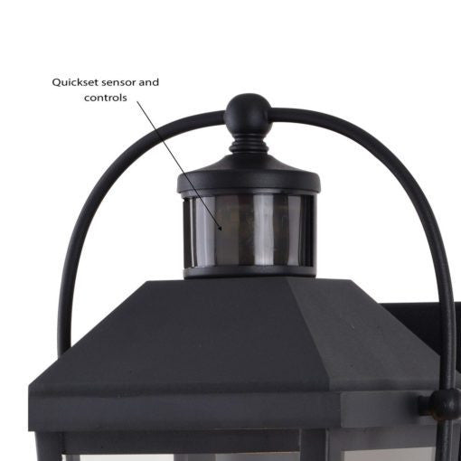Lexington 1 Light Dualux 8-in. Outdoor Motion Sensor Wall Light Textured Black