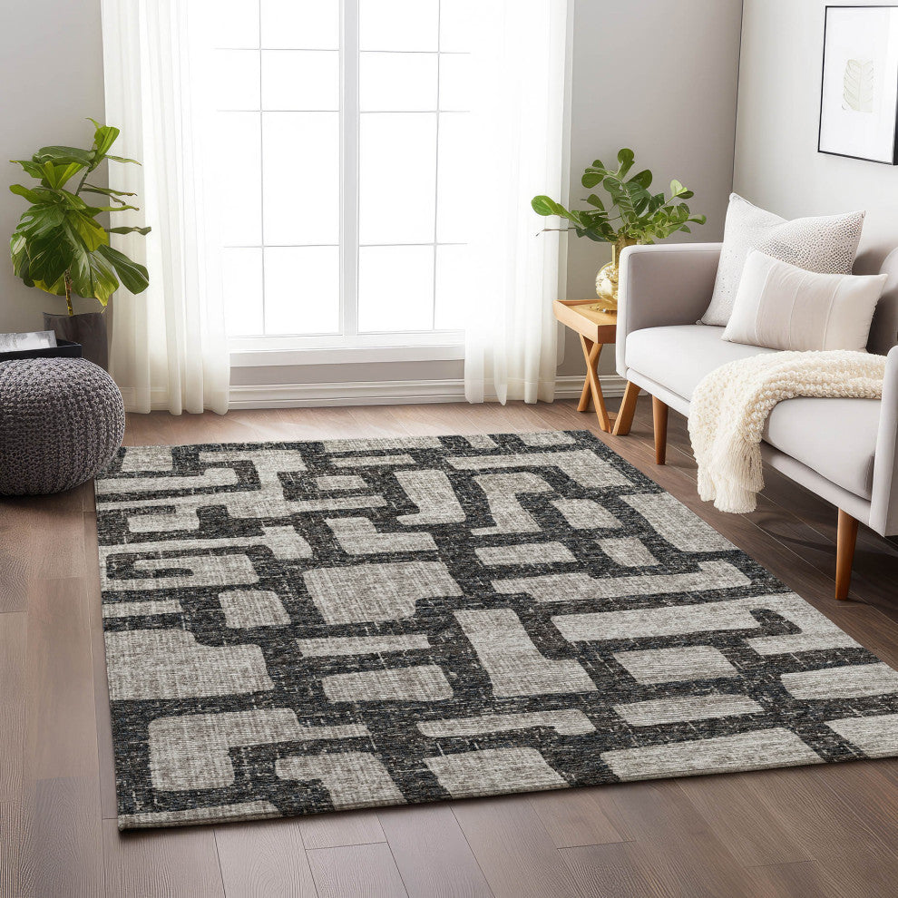 Addison Premium Washable Mayfield AMF110 Gray 8' x 10' Rug
