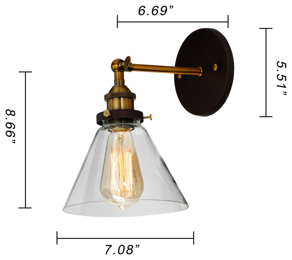 Chloe Lighting Reed Industrial 1 Light Oil Rubbed Bronze Wall Sconce 7" Wide