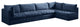 Jacob Velvet Upholstered 5-Piece L-Shaped Modular Sectional, Navy