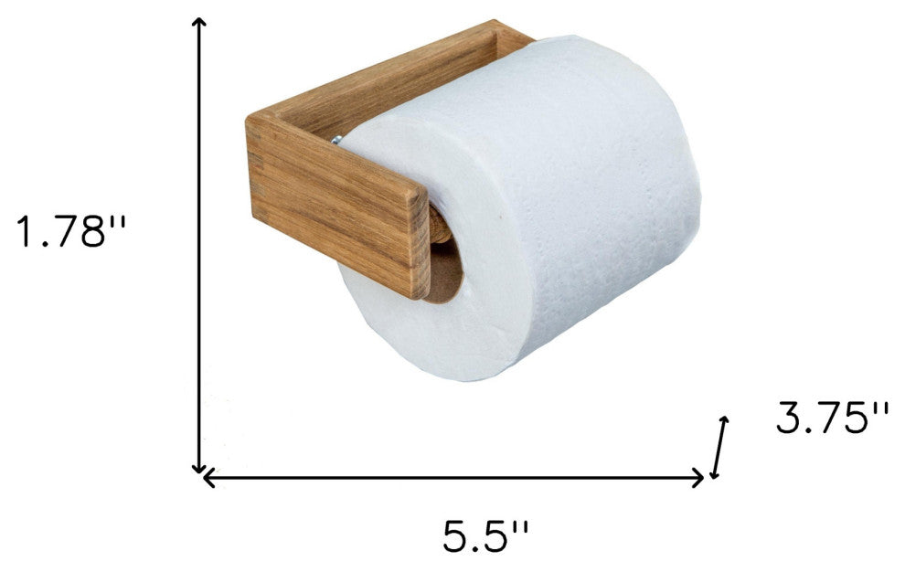 Traditional Solid Teak Wall Mount Toilet Paper Holder