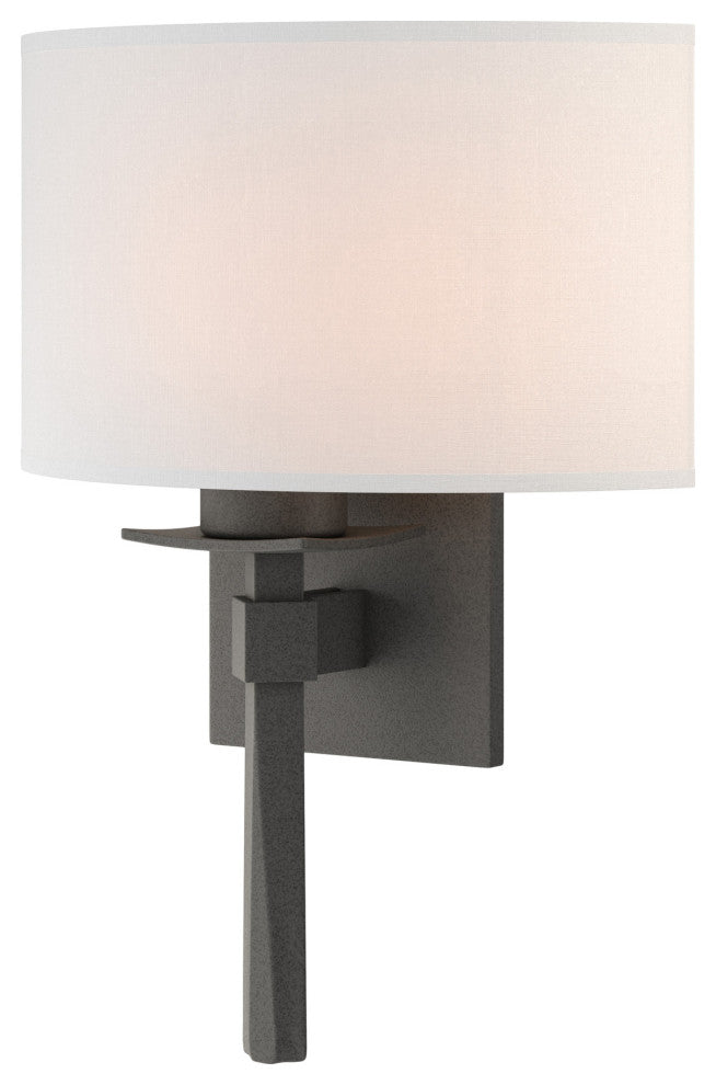 Beacon Hall Half Drum Shade Sconce, Natural Iron, Natural Anna Shade