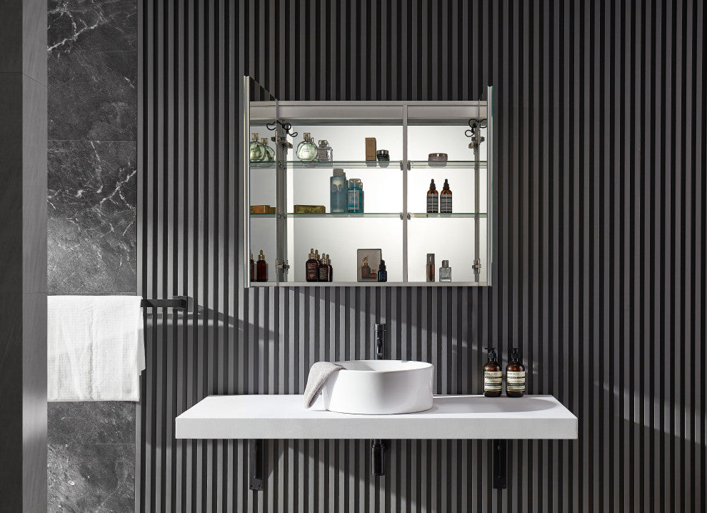 ANZZI Ether 28" x 32" Frameless LED Mirror Bathroom Cabinet With Defogger