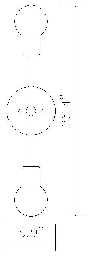 Z-Lite 621-2S Neutra 2 Light 26" Tall Wall Sconce - Matte Black / Foundry Brass
