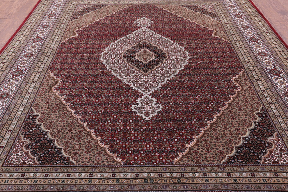 8' 2" X 10' 4" Persian Tabriz Wool and Silk Handmade Rug Q8903