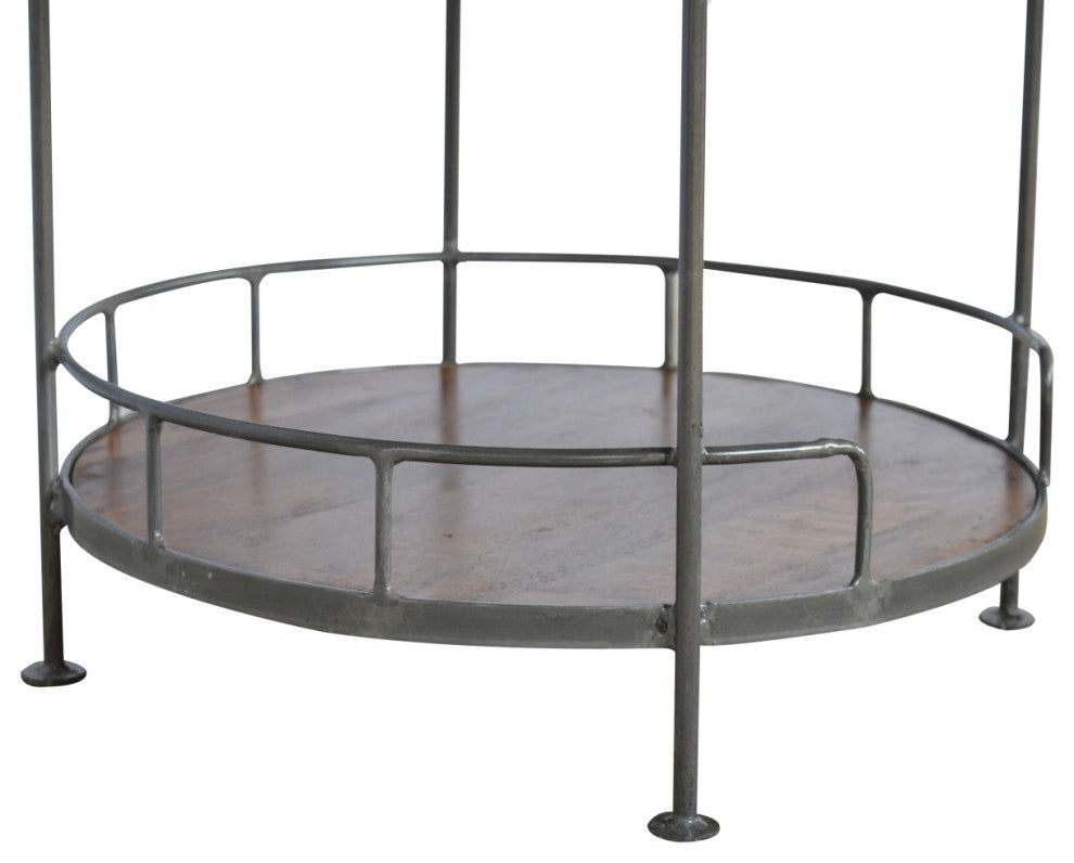 Industrial Round Butler Tray Table