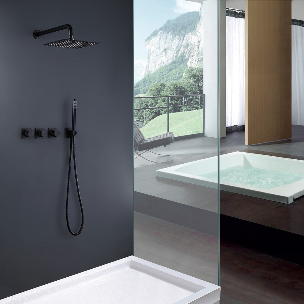 Square Rainfall Complete Shower System With Rough-In Valve