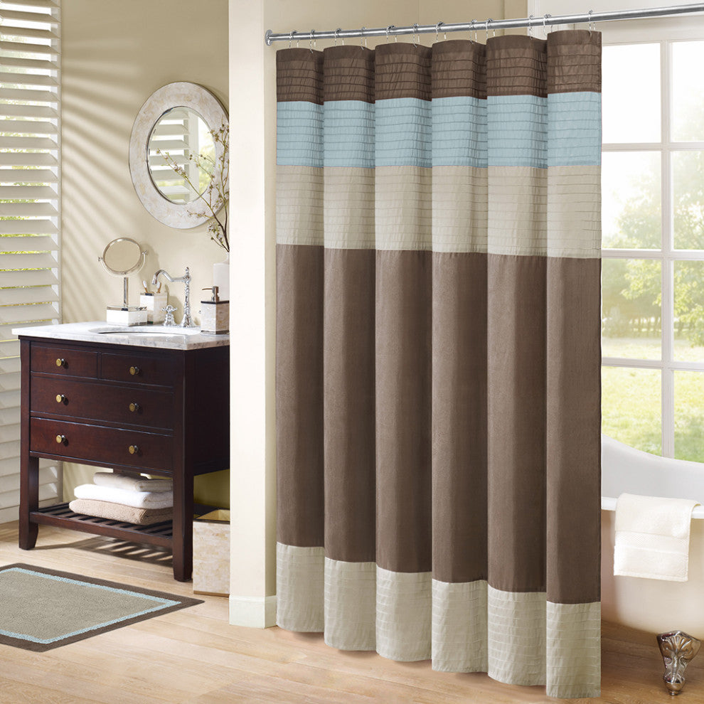 Madison Park Amherst Faux Silk Shower Curtain