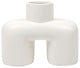 Ceramic Flower & Plant Vase, 7.28"L x 5.63"H x 3.15"W, White
