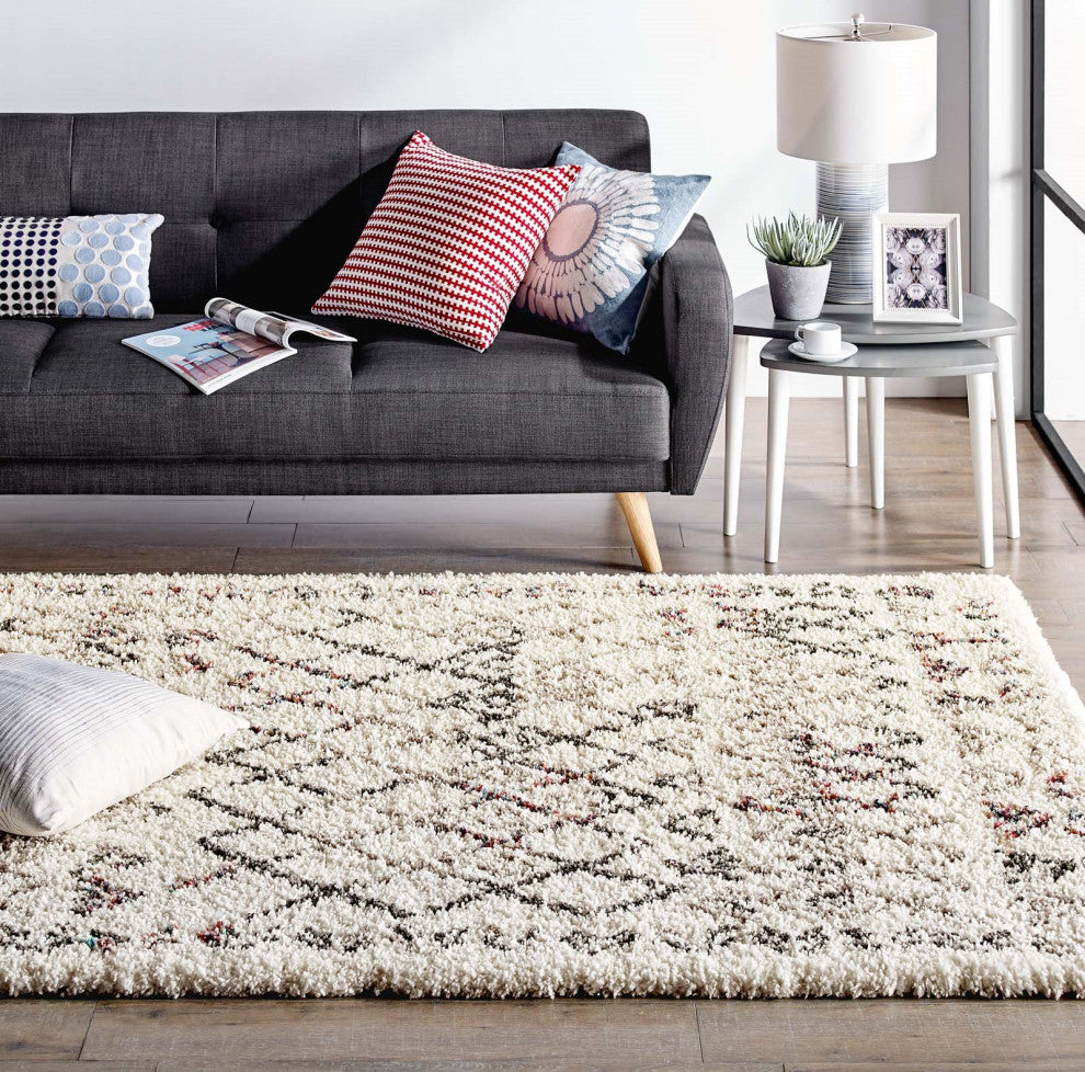 Area Rug Runner Floor Carpet, Rectangular, 5x8, Multi Colorful, Modern, Lounge