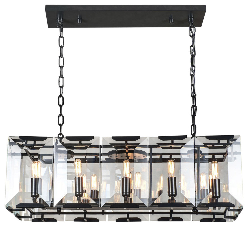 Elegant-Lighting 1212D34FB 10 light Flat Black (Matte) Chandelier