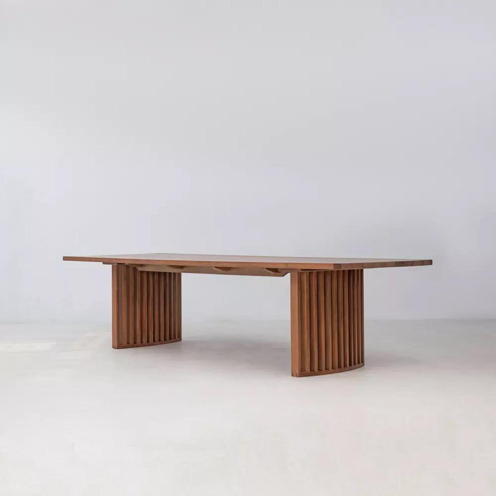 Zither 118" Dining Table, Pumpernickel