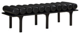 Landon Faux Leather Bench, Black, Black Finish