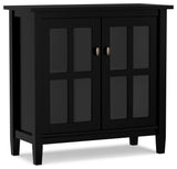 Warm Shaker Solid Wood 32" Rustic Low Storage Cabinet, Black