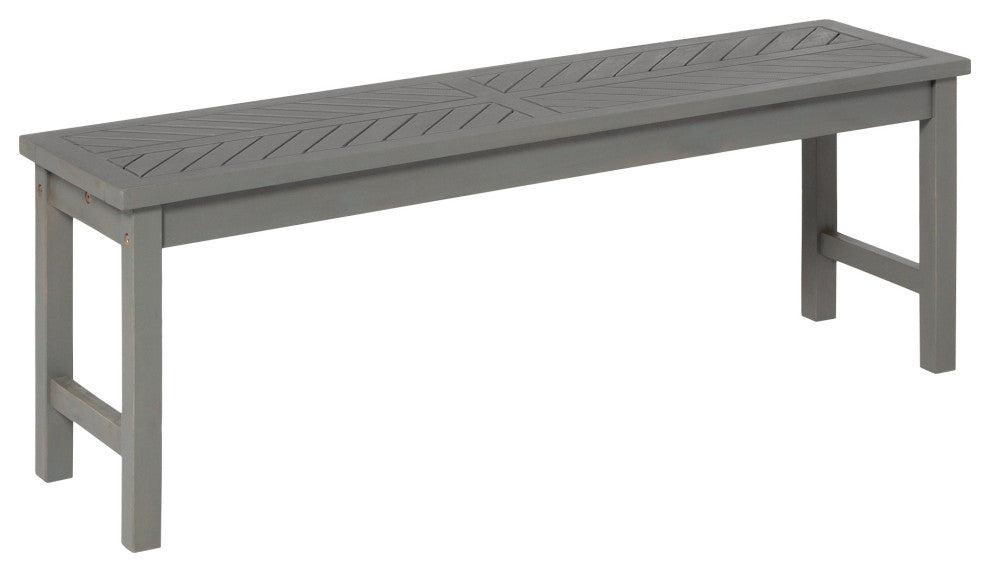 Vincent 53" Modern Patio Dining Bench - Grey Wash