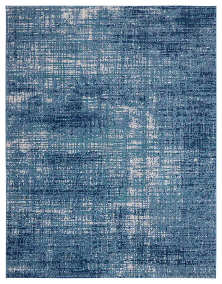 Nourison Home 7'10"x9'10" Calvin Klein River Flow Teal Ivory Blue Area Rug