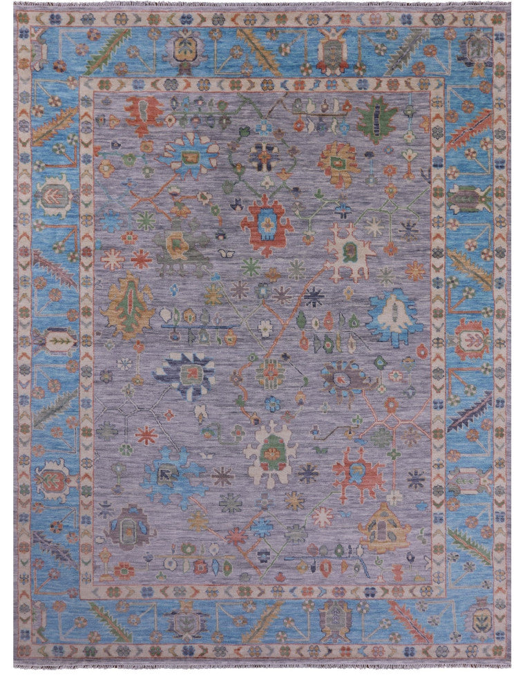 Turkish Oushak Hand-Knotted Wool Rug 10' 1" X 13' 7" - Q14942