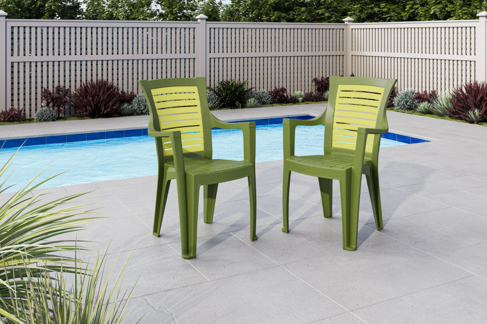 Ozetta Patio Chairs, Set of 2, Green