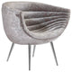 Nouveau Club Chair, Gray Crushed Velvet Fabric, Stainless Steel Legs