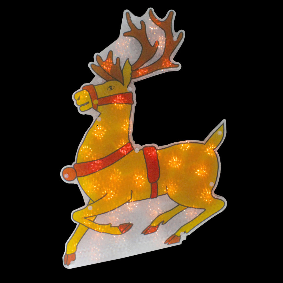 18" Lighted Shimmering Reindeer Christmas Window Silhouette