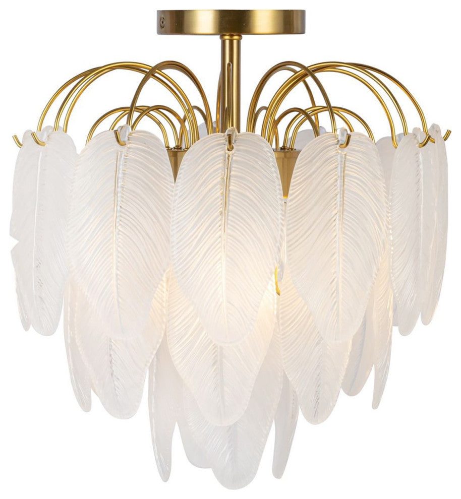 Alessia - Semi-Flush Mount - 4-Light - Brushed Brass