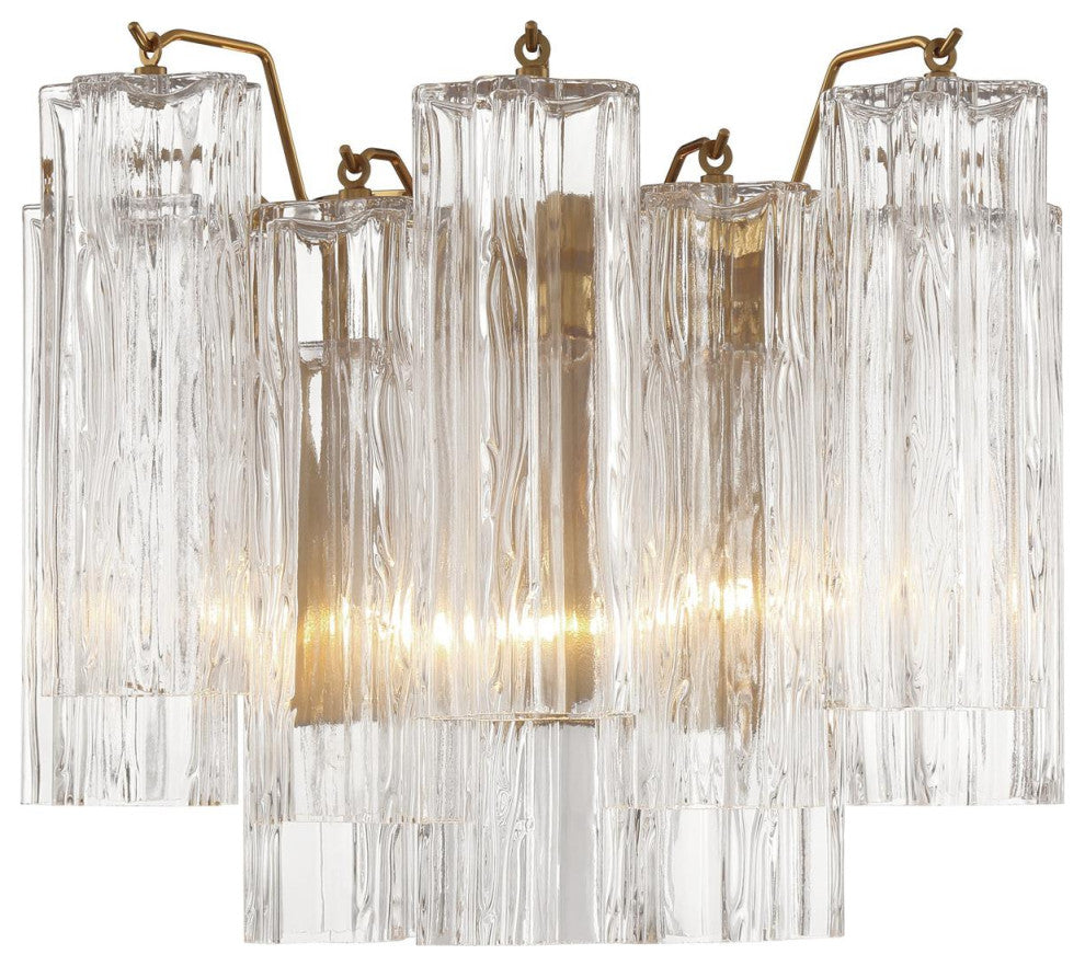 CRYSTORAMA Addis 2 Light Aged Brass Wall Mount