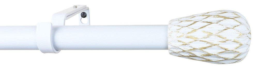 1" Diameter Metrico Curtain Rod, 28"-48", Gilded White